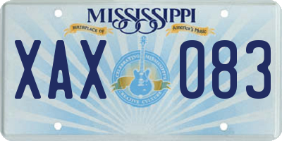 MS license plate XAX083