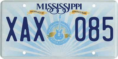 MS license plate XAX085