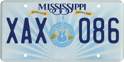 MS license plate XAX086