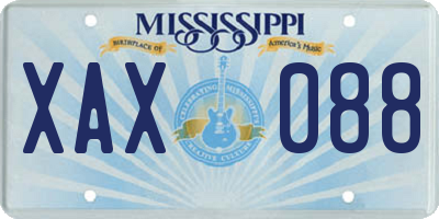 MS license plate XAX088