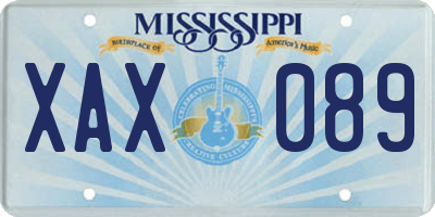MS license plate XAX089