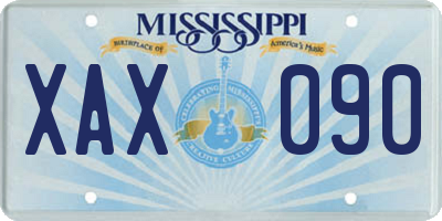 MS license plate XAX090