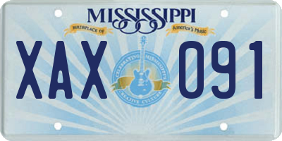 MS license plate XAX091