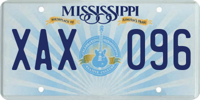 MS license plate XAX096