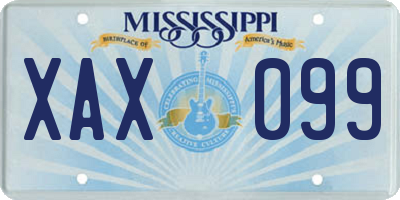 MS license plate XAX099
