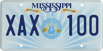 MS license plate XAX100