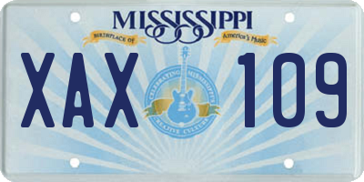 MS license plate XAX109