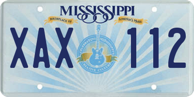 MS license plate XAX112