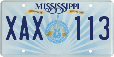 MS license plate XAX113