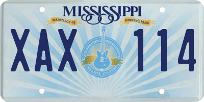 MS license plate XAX114