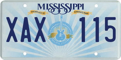 MS license plate XAX115