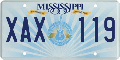 MS license plate XAX119