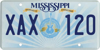 MS license plate XAX120
