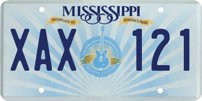 MS license plate XAX121
