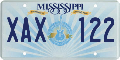 MS license plate XAX122