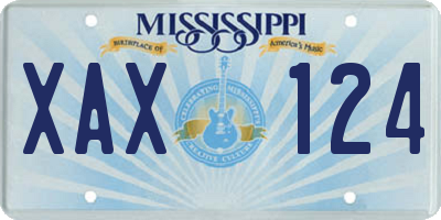 MS license plate XAX124