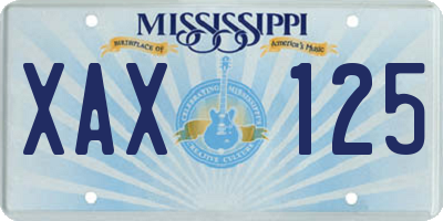 MS license plate XAX125