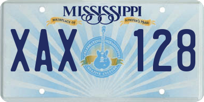 MS license plate XAX128