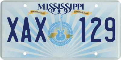 MS license plate XAX129