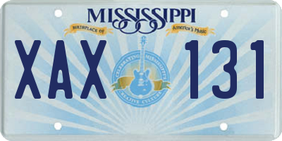 MS license plate XAX131