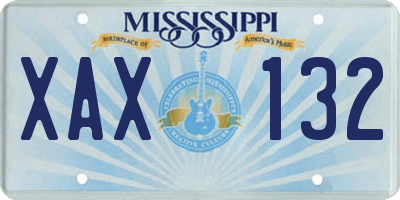 MS license plate XAX132
