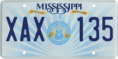 MS license plate XAX135