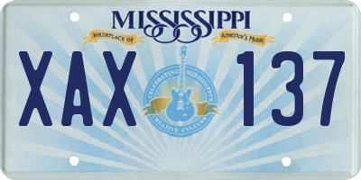 MS license plate XAX137