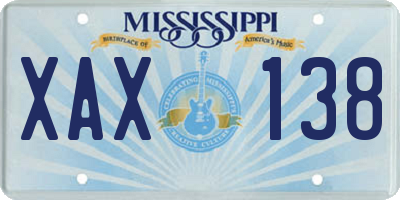 MS license plate XAX138