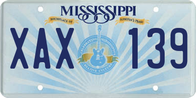 MS license plate XAX139
