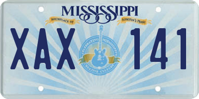 MS license plate XAX141