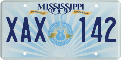 MS license plate XAX142