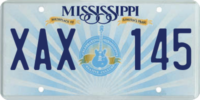 MS license plate XAX145
