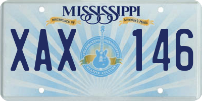 MS license plate XAX146