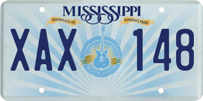 MS license plate XAX148