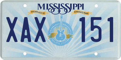 MS license plate XAX151