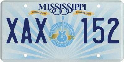 MS license plate XAX152