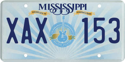 MS license plate XAX153