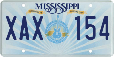 MS license plate XAX154