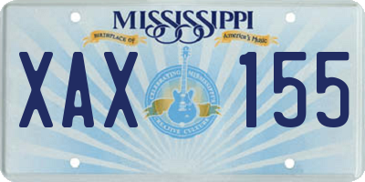 MS license plate XAX155