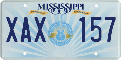 MS license plate XAX157