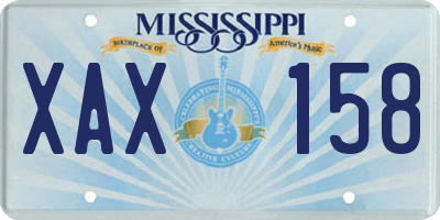 MS license plate XAX158