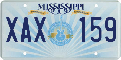 MS license plate XAX159