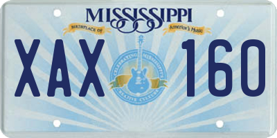 MS license plate XAX160