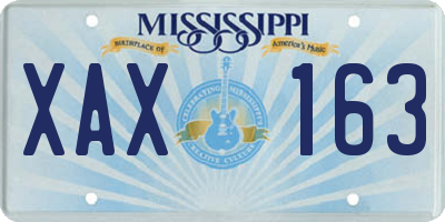 MS license plate XAX163