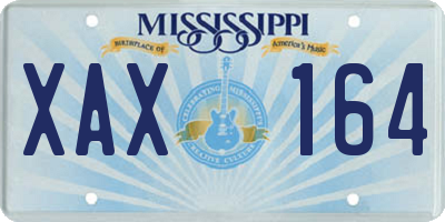 MS license plate XAX164