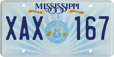 MS license plate XAX167