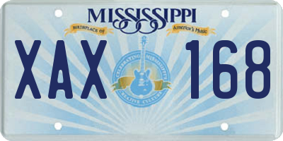 MS license plate XAX168
