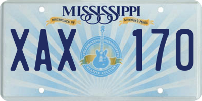 MS license plate XAX170