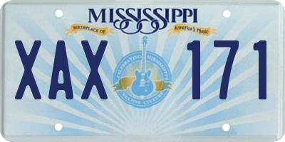 MS license plate XAX171