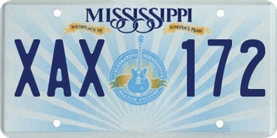 MS license plate XAX172